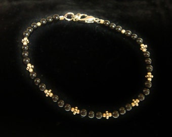 Black Jasper & Sterling Silver Bracelet