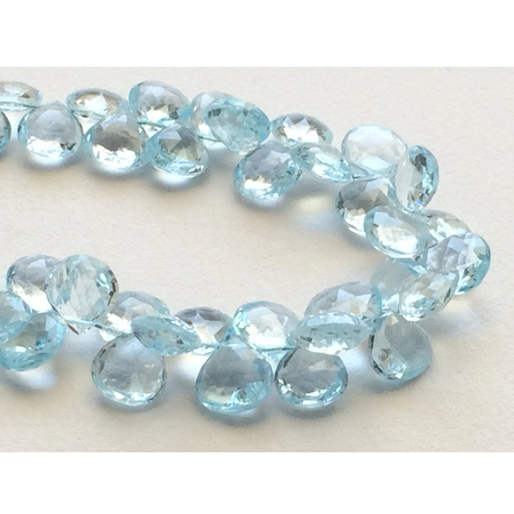 Swiss Blue Topaz, Blue Topaz Beads, Original Blue Topaz, Heart ...