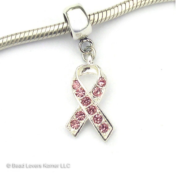 Breast Cancer Awareness Pink Ribbon Charm