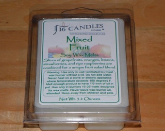 Mixed Fruit Soy Wax Melts ~ 6 Cavity Clamshell ~ Fruity Scent ~ Fragrant Wax Melts ~ 2.75 Ounces