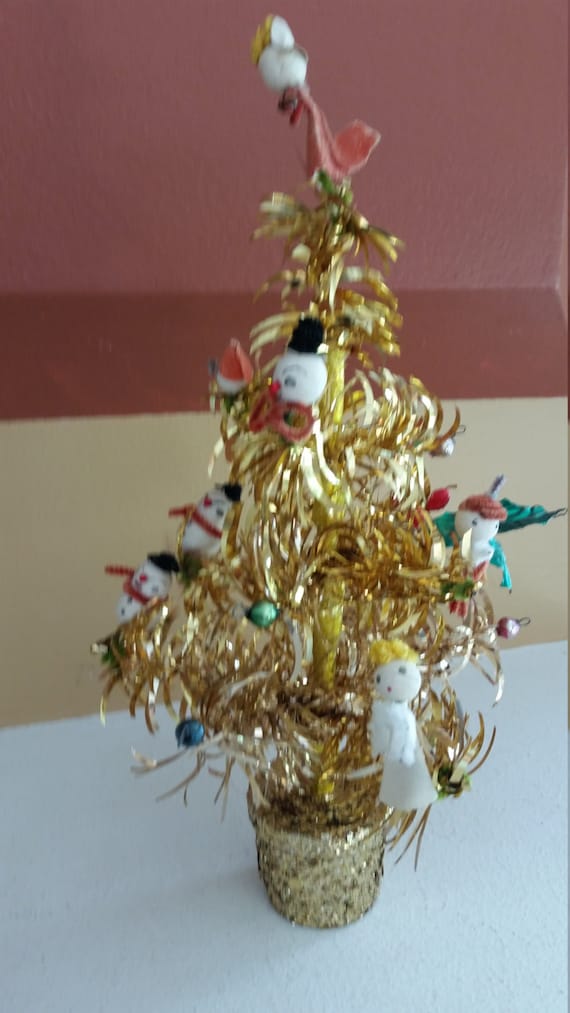 vintage ca 1930 gold garland tinsel christmas tree w spun vintage ca 1930 gold garland tinsel christmas tree w spun
