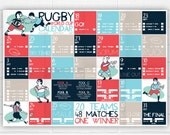 Items similar to Printable Rugby World Cup Calendar Wall Chart Planner ...