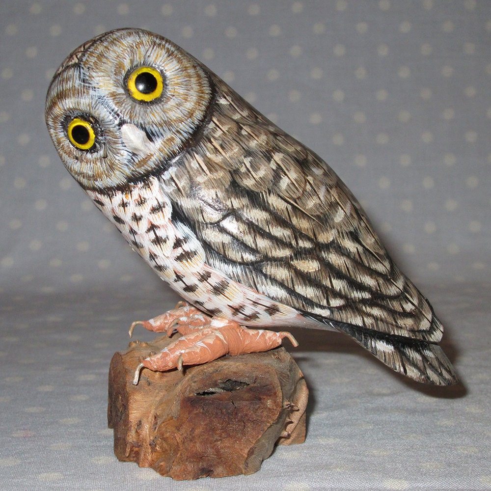 wooden owl figurine