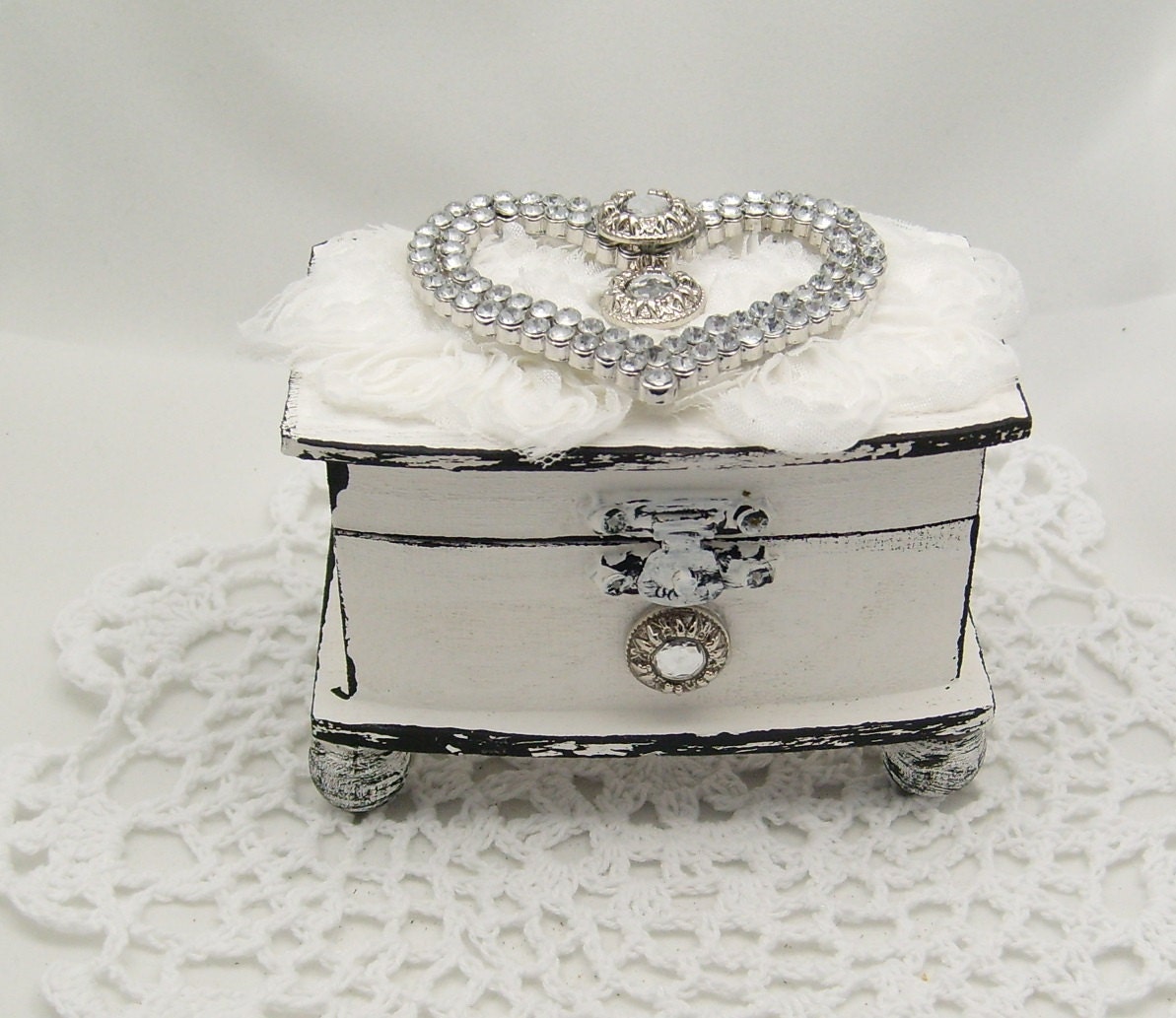 Rhinestone Heart Jewelry Box
