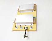 SUNFLOWER: modern yellow wall mount double mail holder organizer key rack entry home office organization