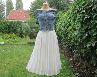 White Pleated Skirt / Skirt Vintage / Pleated Skirt / Pleated Skirts / Size EUR40 / UK12