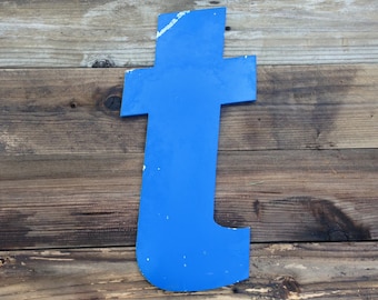T - Reclaimed metal letter - aluminum