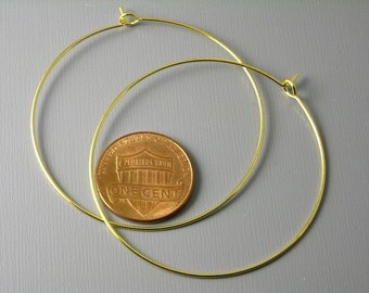 HOOP-GOLD-WINE-45MM - 45mm Gold Plated Hoop Earrings...20 pcs (10 pairs)