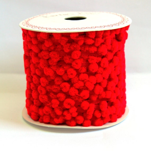 pom pom uk trim large UK 5m shop SewWhoAreYou RED pom pom by haberdashery sewing trim