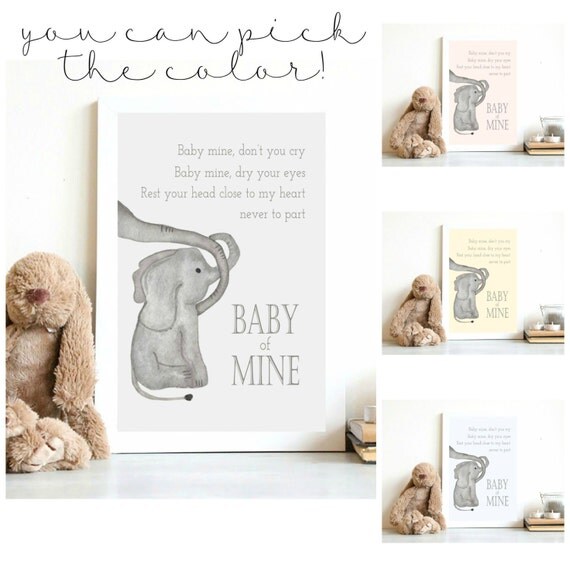 Baby of Mine hand painted watercolor print with by SweetFaceDesign