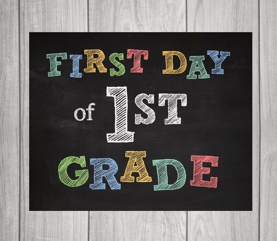 Items similar to 1ST GRADE Chalkboard Signs - First Day & Last Day (2 ...