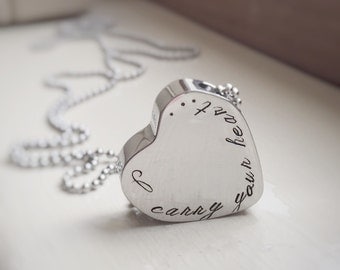 Cremation Urn Pendant Personalized Ashes Locket Cremains Vessel Heart In Memory of Remembrance Jewelry Includes Funnel