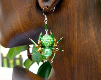 Beaded Spider Earrings Spider Jewelry