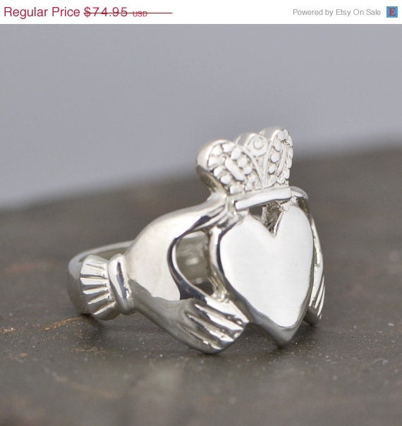 Sterling Silver Claddagh Ring - Claddagh Jewelry - Large Claddagh Ring ...