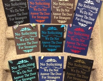 No Soliciting No Solicitation Sign with ribbon