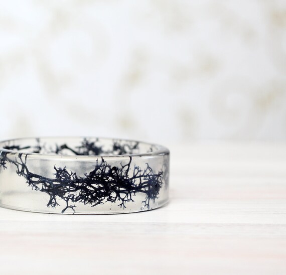 Real Blue moss Bracelet - Epoxy resin bracelet - Unique woodland crystal resin Bracelet