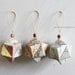 3 origami kusudama . texture map geometric balls . holiday ornaments . paper origami balls -earth tones