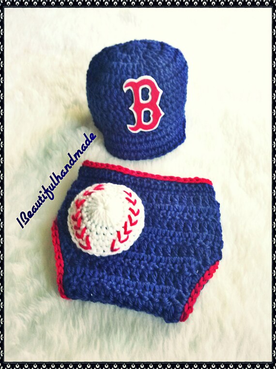 Baby Boy crochet Boston Red Sox Baseball Cap by 1beautifulhandmade