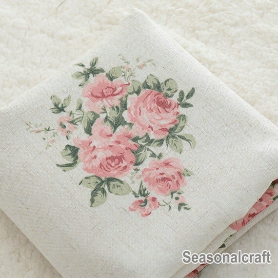 linen fabric with shabby chic style retro vintage flower linen fabric with shabby chic style retro vintage flower