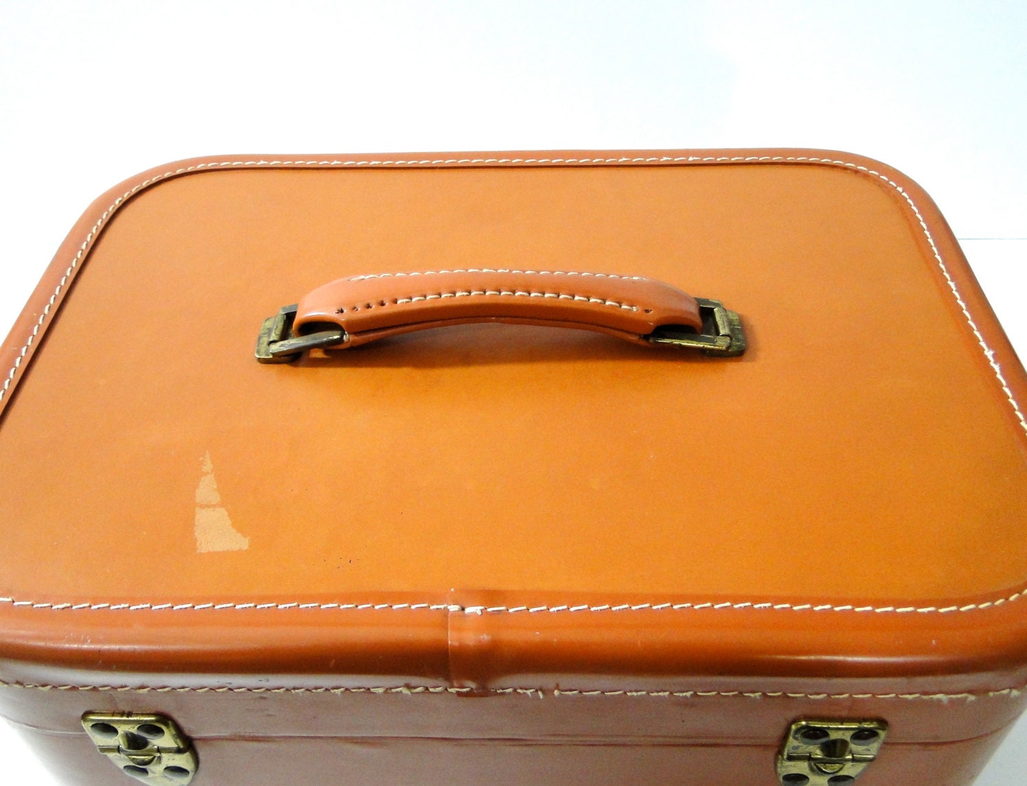 1940s Leather Luggage Train Case by Warren // Photo Prop
