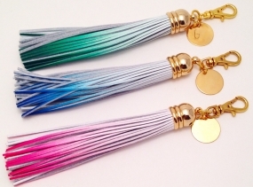 Ombré  Leather Tassel Keychain