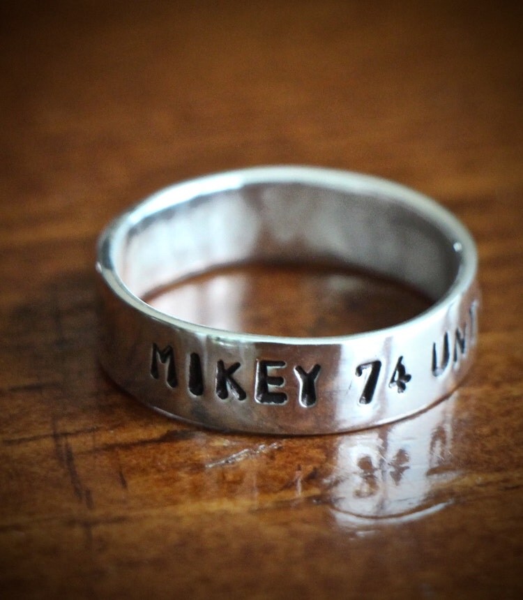 Personalized Name Ring Mens Ring Kids Name by kandsimpressions