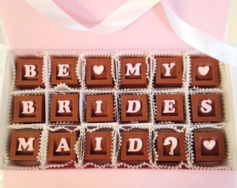 Will You Be My Bridesmaid Gift, Bridesmaid Proposal Chocolate Gift, Bridesmaids' Gifts, Chocolate bridesmaid Proposal