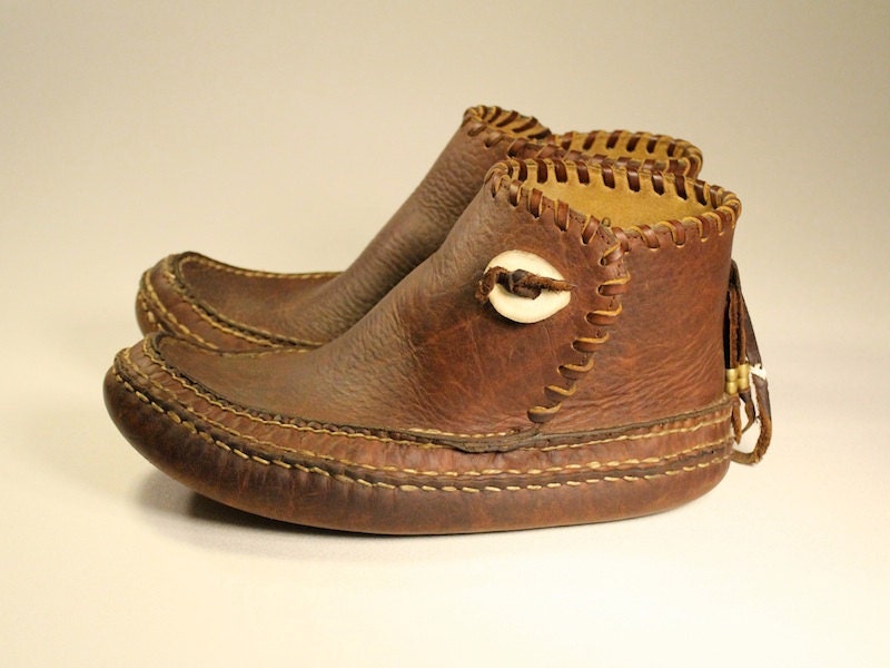 HandStitched Buffalo Hide Hunting Moccasins