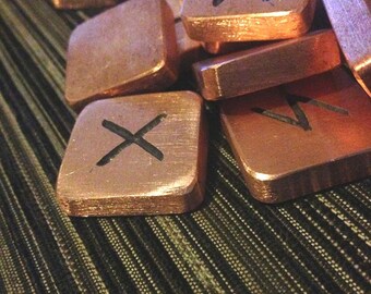 Rune Set. Metal runes. Large Solid copper runes . Special order.