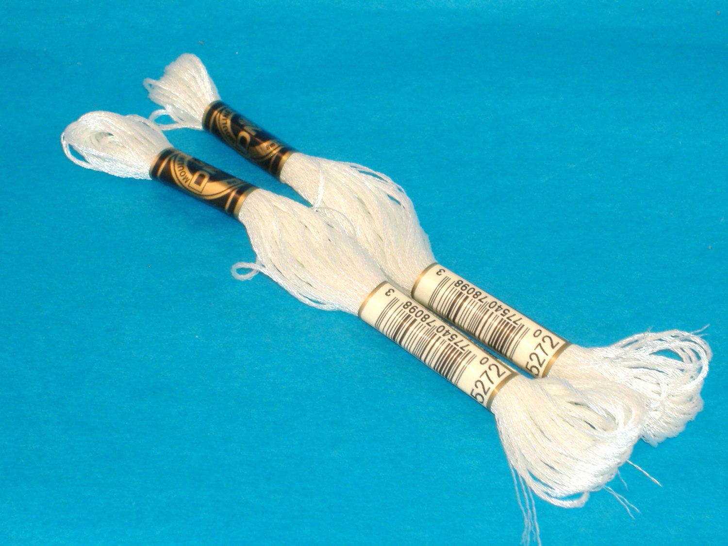 DMC Metallic White Embroidery Floss Embroidery by debbisvintage