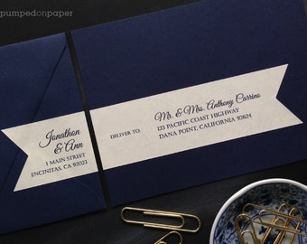 personalized mailing address labels for wedding invitations - customized wraparound return address labels with recipient addressing - WLA01