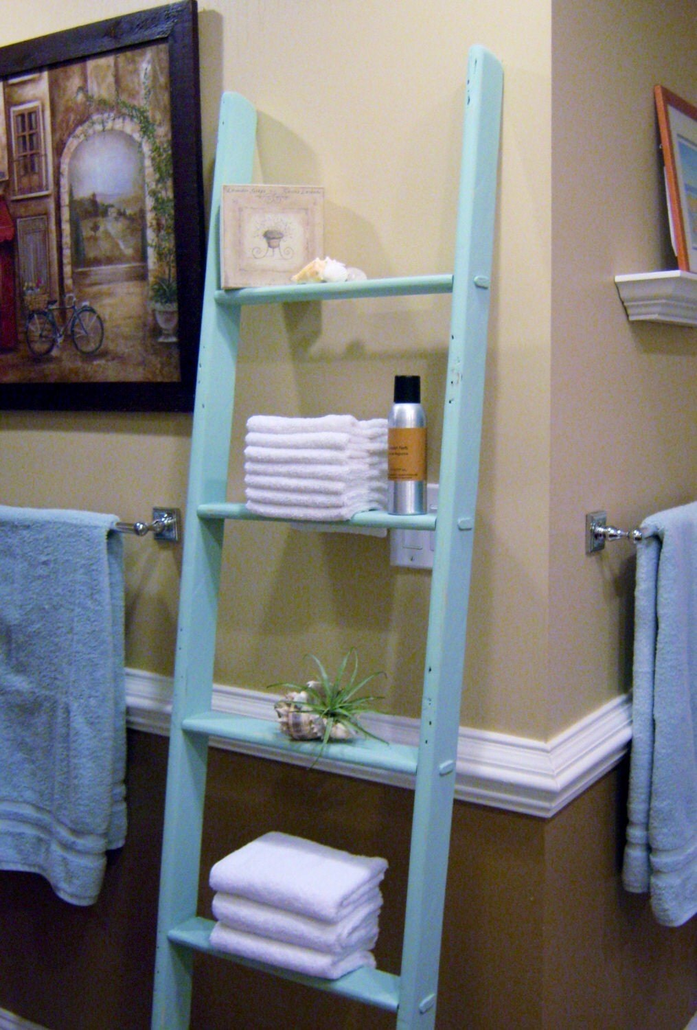 rustic ladder 6 ft ladder blue decorative by pineterracetreasures rustic ladder 6 ft ladder blue decorative by pineterracetreasures