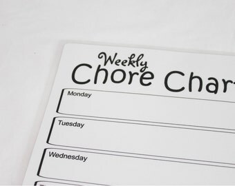 Weekly Chore Chart Dry Erase Board - black