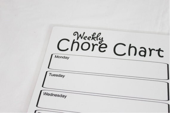 Weekly Chore Chart Dry Erase Board black