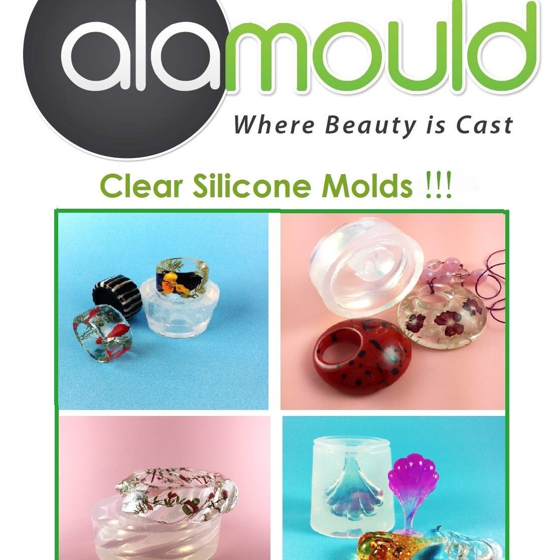 CLEAR SILICONE MOLDS FOR YOUR RESIN ART CREATIONS by ALAMOULD