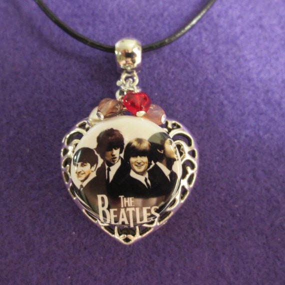Pretty Beatles necklace with their by SharynKBeatlecrafts on Etsy
