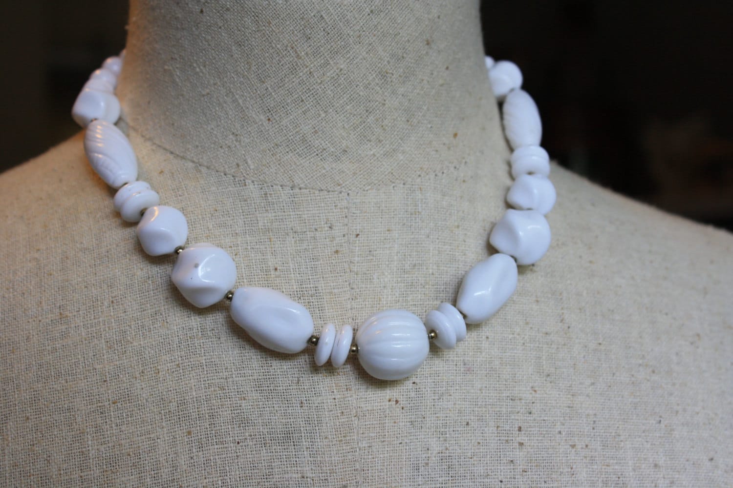 Vintage Genuine White Lucite Necklace by ITHwhichVintage on Etsy