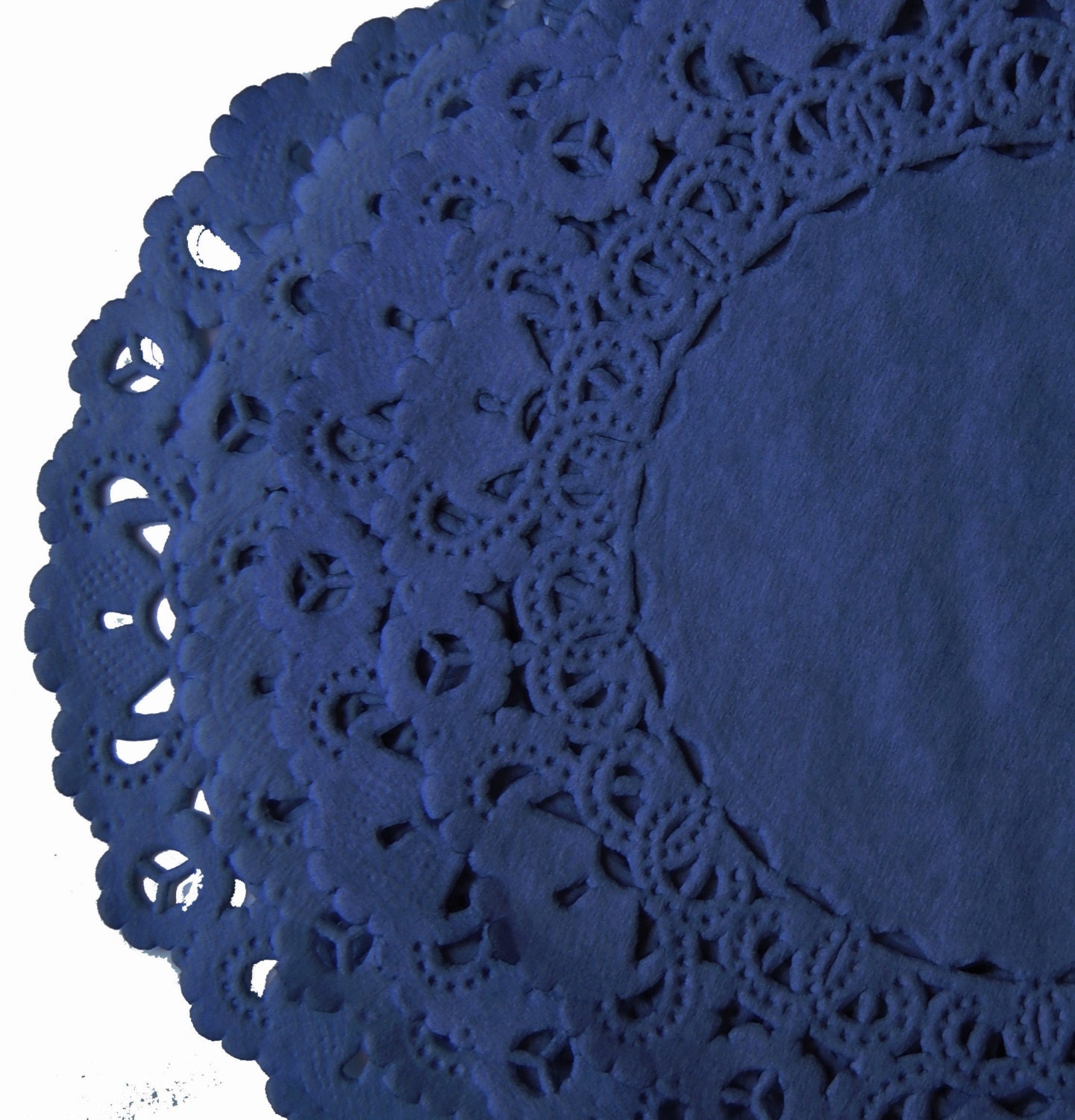NAVY BLUE Paper Lace Doilies 4 6 8 10 Sizes Hand by OldPaperCat