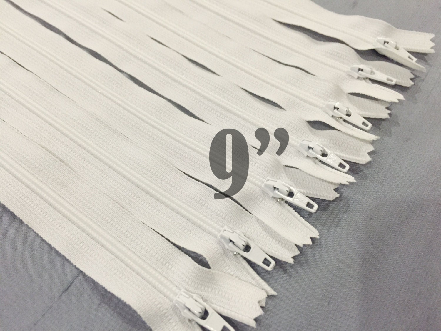 white zippers 9 inch zippers bulk zippers nylon zippers 9" zippers ykk