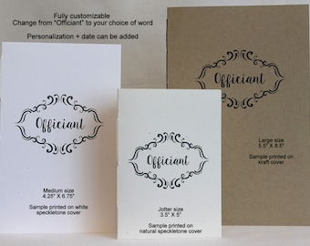 Officiant Journal * Officiant's Booklet * Minister's Booklet * Personalize/Customize