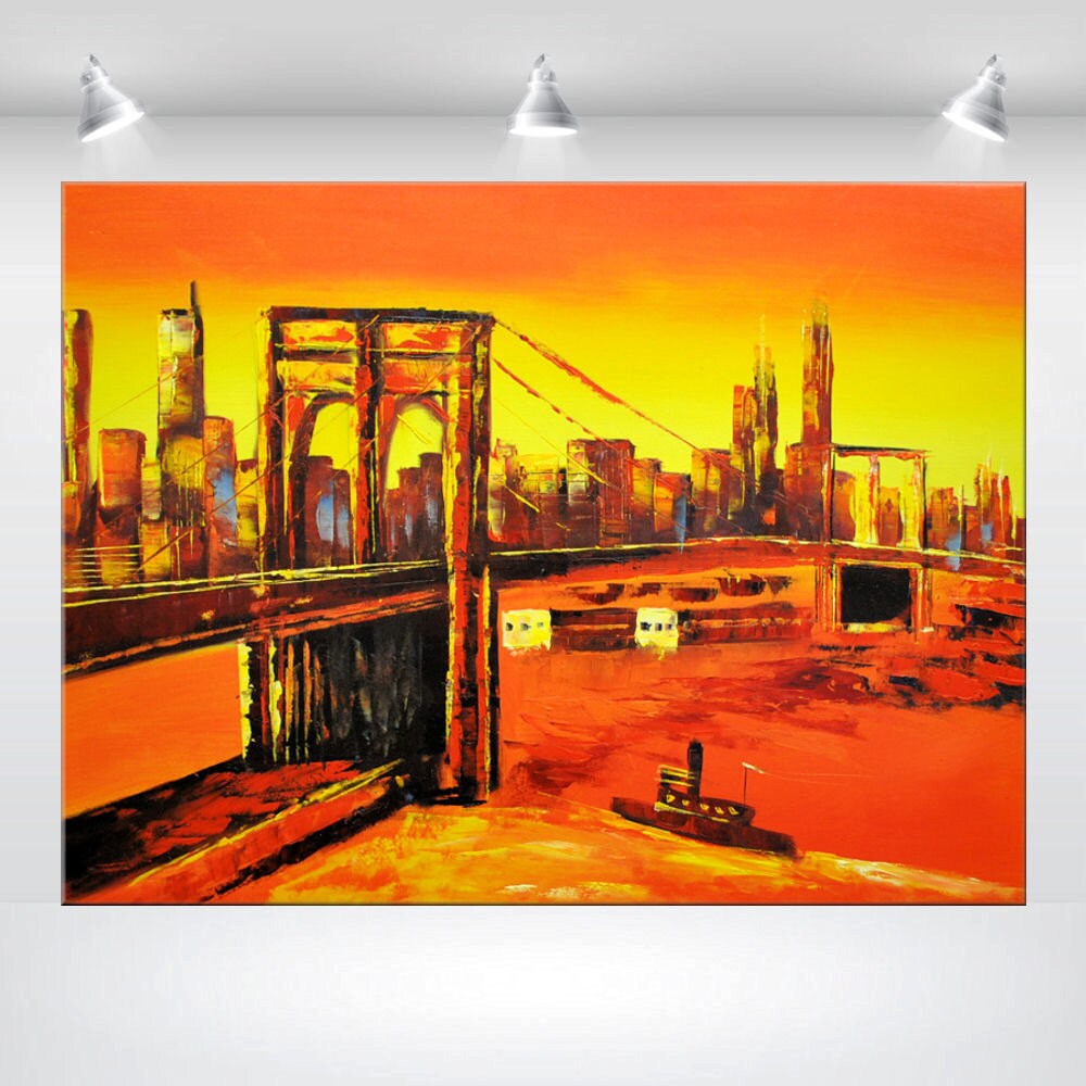 Acrylic Painting Abstract Painting urban art Skyline canvas
