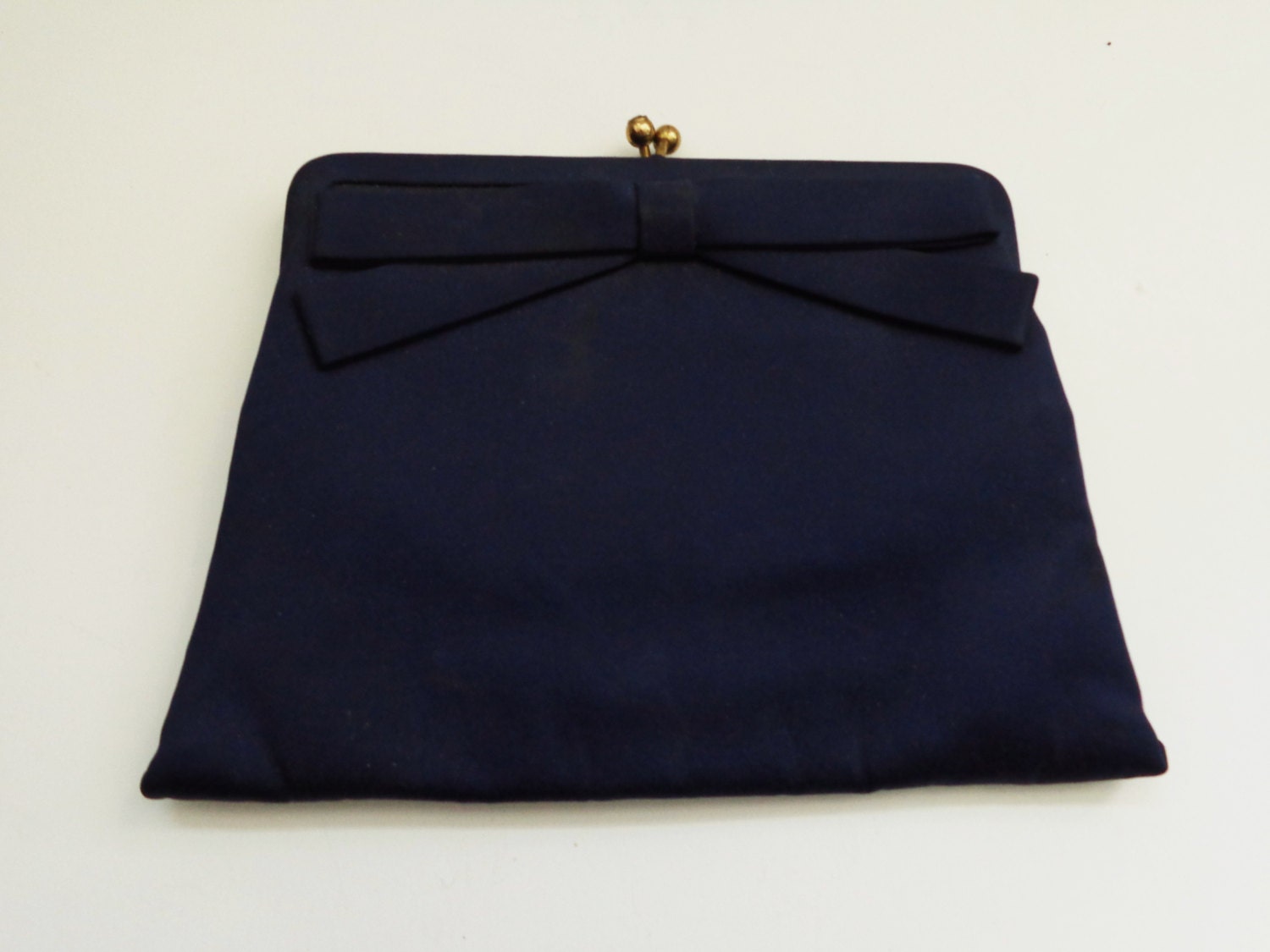Vintage Purse Navy Blue Stain Evening Bag