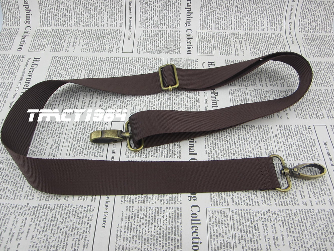 Adjustable Brown Bag Purse Replacement Strap with Antique