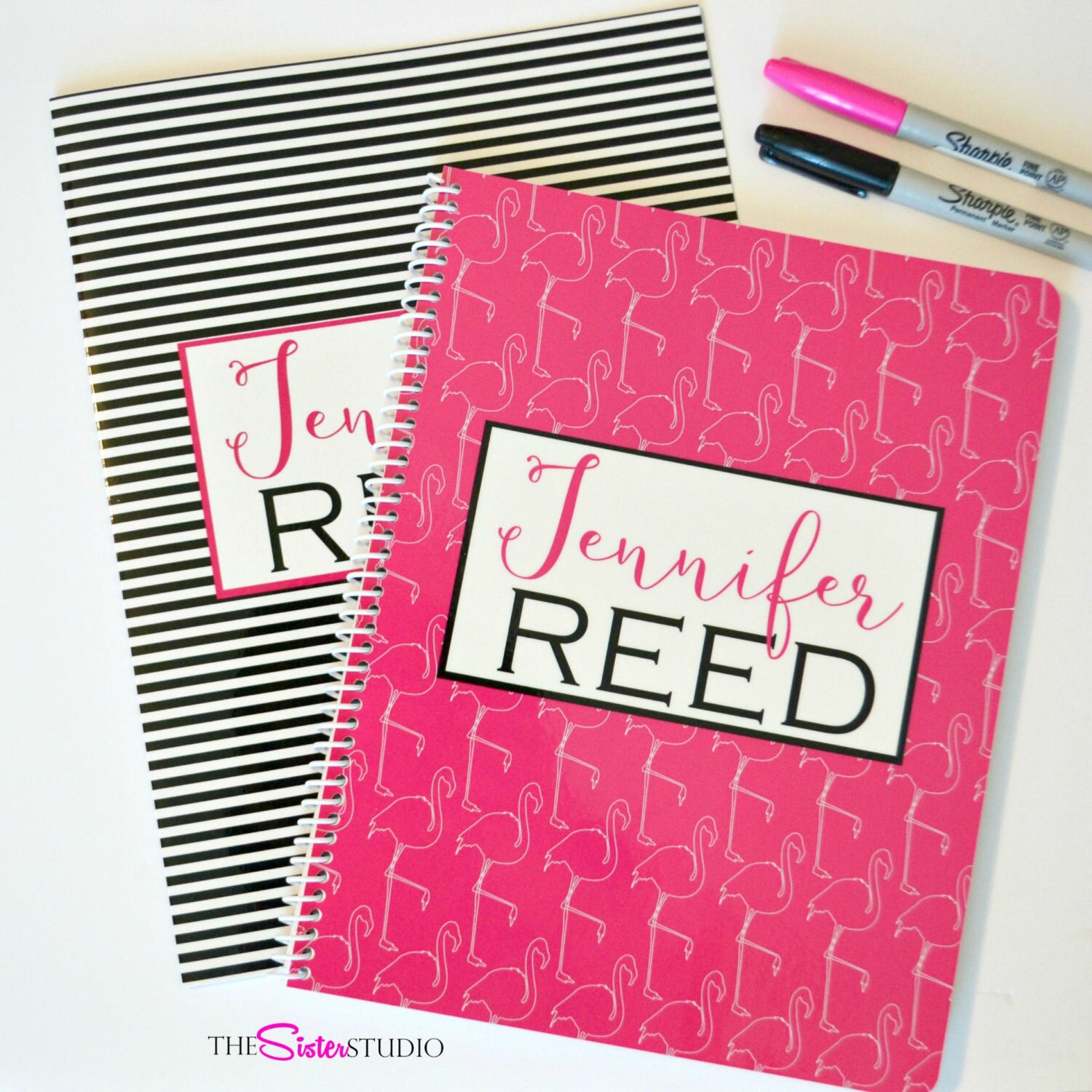 Custom Spiral and Folder SET Monogrammed Spiral Notebook