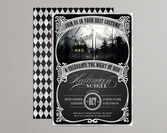 Printable Halloween Invitation in chalkboard - DIY party invitation