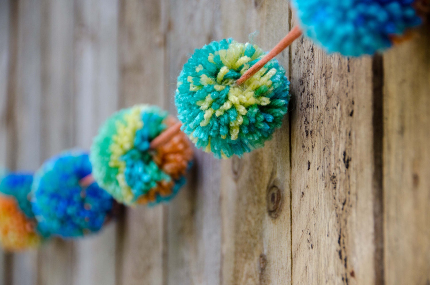 Pom Pom Garland 2 Pom Poms Measures 52 11