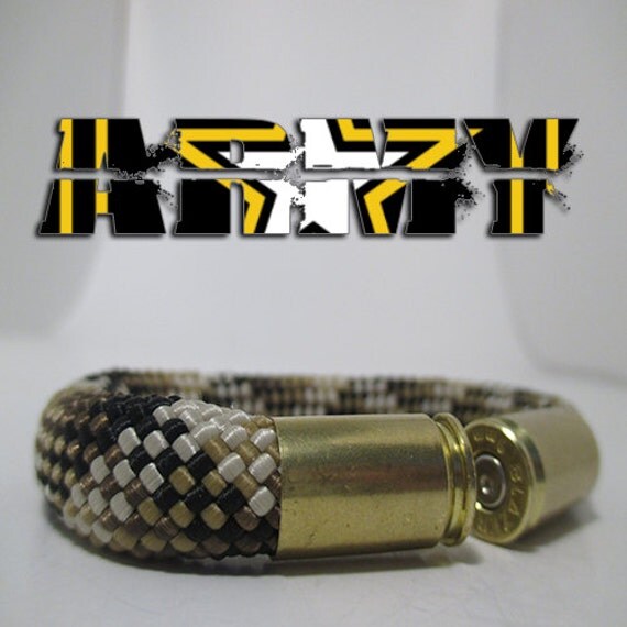 Army Military Support Bracelet with Bullet by BearArmsBracelets