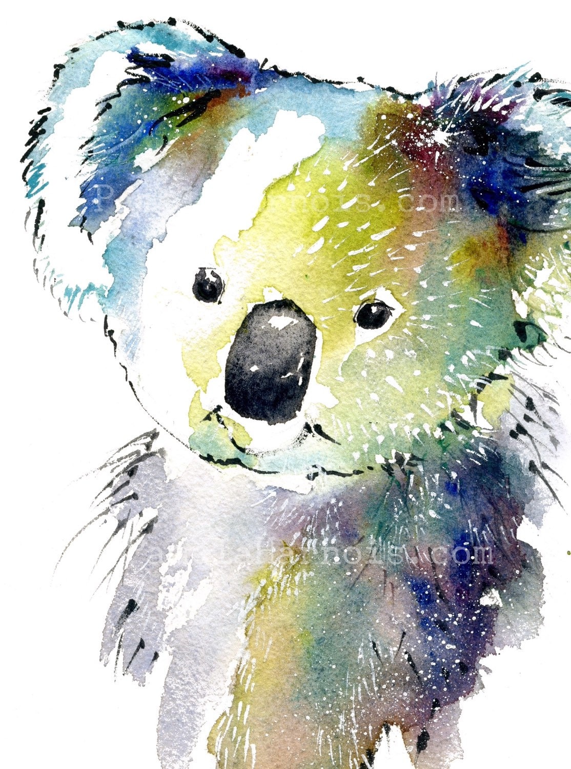 KOALA Bear Watercolor Art Print Bear Wall Art