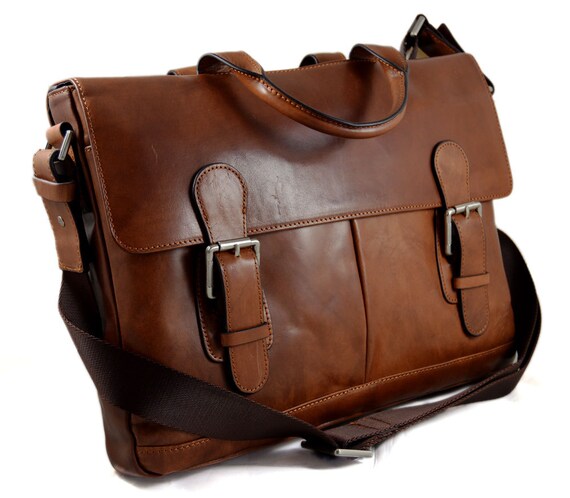 Leather messenger briefcase document bag office bag leatherbag