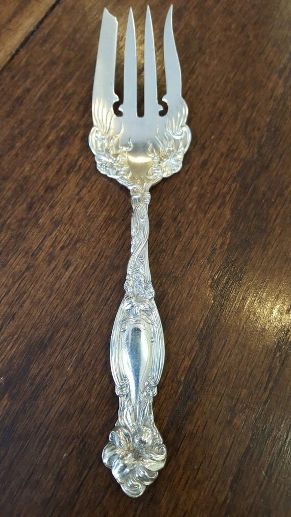 Small Solid Cold Meat Serving Fork in Frontenac Sterling
